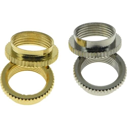 KAISH 2x Fine Knurled Deep Nut Guitar Toggle Switch Nut for Switchcraft on Some Gibson Guitars Nickel/Gold
