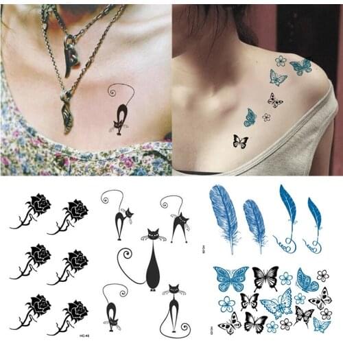 Fashion Unisex Flowers Temporary Tattoo Sticker Full Arm Body Art Temporary Beauty Decal Large Waterproof Fake Tattoo Stickers