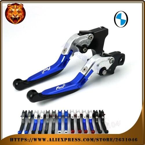 Motorcycle Adjustable Folding Extendable Brake Clutch Lever For BMW F800R F800 800R 2009-2018 2017 2016 With Logo Blue Black CNC