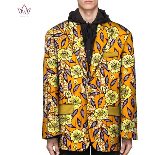 Men African Clothes Print Blazer Jackets Long Sleeve One Button Causal Men Ankara Fashion Zip Blazer African Men Clothes WYN1180