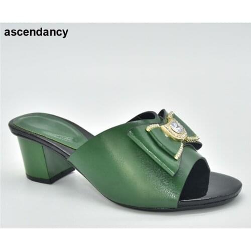 Latest Design Italian Women Wedding Shoes Decorated with Rhinestone Plus Size Women Shoes 43 Open Toe Shoes Women Shoes 2021