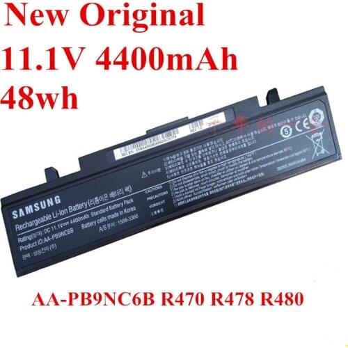 New Original Laptop replacement Li-ion Battery for Samsung AA-PB9NC6B R470 R478 R480 Q470 P467 R580 11.1v 4400mAh 48wh