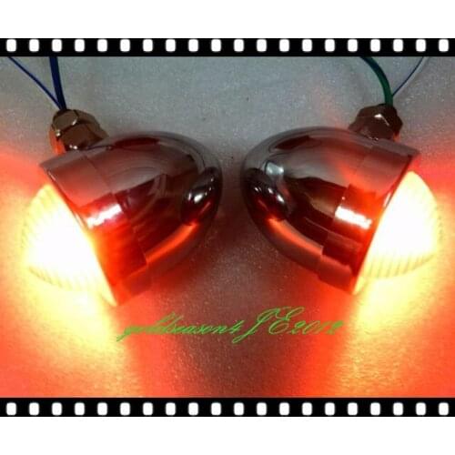 From aftermarket Chrome/Red TURN SIGNAL Bullet LIGHT fitting for Harley Electra Glide Touring Ultra Softai