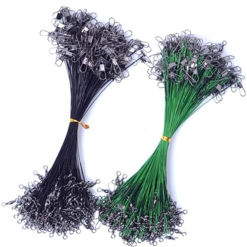 20Pcs/lot 15cm 20cm 25cm 30cm Portable Fishing Lure Trace Wire Length High Carbon Stainless Steel Anti-bite SubThread Fish line