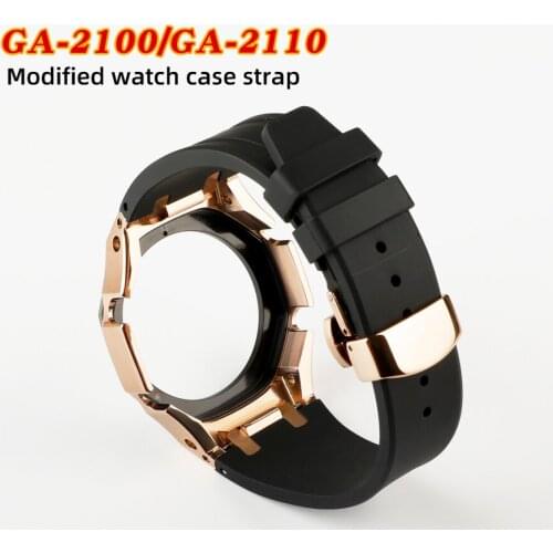 The third generation GA2100/2100 stainless steel case rubber strap is suitable for Casio G Shock GA-2100/2110 replacement parts