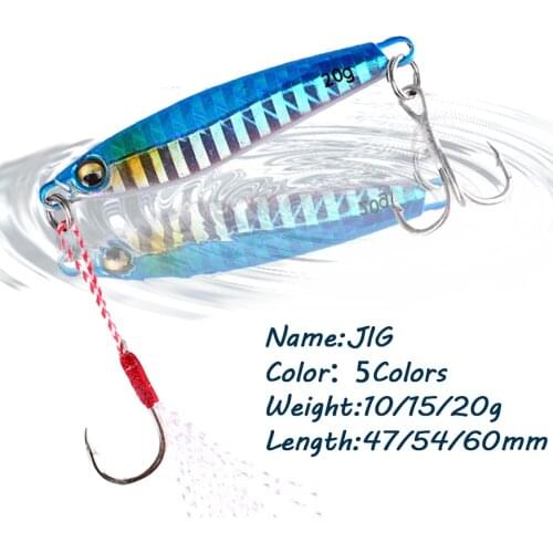 GOBYGO 1PCS 10g/15g/20g JIG Fishing Lures Bass Mackerel Fishing Tackle Jigging Fish Baits Artificial Hard Bait Pesca Swimbait