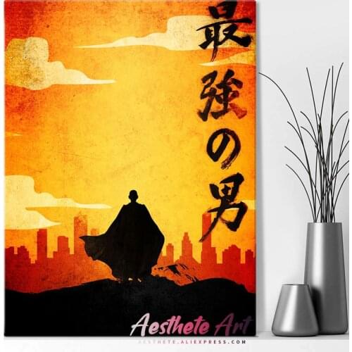 Saitama One-Punch Man Anime Home Decor Canvas Posters Prints Decoration Art High Quality Wall Pictures Living Room Painting