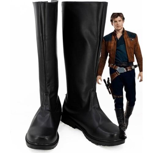 Solo: A StarWars Story Han Solo Cosplay Boots Shoes Black Custom Made
