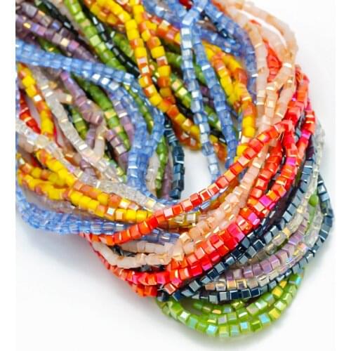 MEIBEADS 1string Glass Beads 2mm Faceted Rondelle Loose Spacer Beads For Diy Glass Beads Necklace Bracelet Jewelry Making