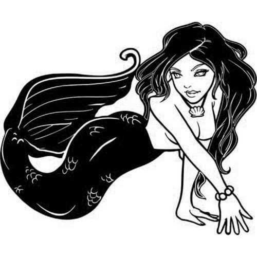 17.8*14.9CM Mermaid Fantasy Ocean Sea Girl Fish Classical Cartoon Car Sticker Fashion Accessories C4-0785