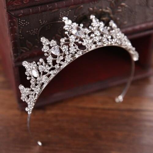 Bridal Wedding Delicate Tiaras Crown Women Vintage Style Baroque Headbands Ladies Shining Rhinestone Beauty Hair Jewelry