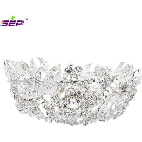 Real Austrian Crystals Round Flower Tiaras Mini Crown for Little Girl Wedding Hair Jewelry Accessories Birthday Gift SHA8654A