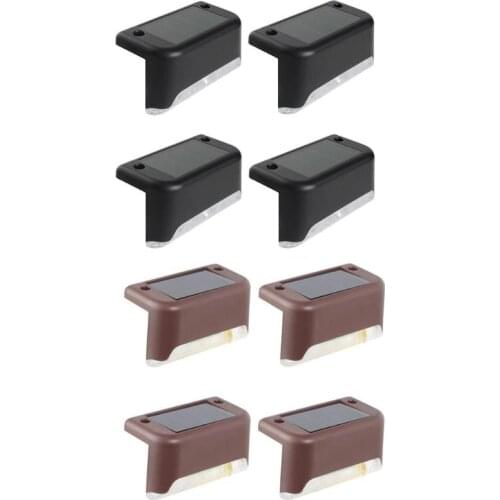 4 PCS LED Solar Path Stair Outdoor Light Garden Yard Fence Wall Landscape Lamp Solar Light Outdoors Rechargeable