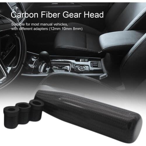 Universal Car Gearshift Carbon Fiber Long Gear Shift Knob Aluminum Alloy 13CM Shifter Stick Modified Gear Head