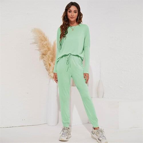 Pant Suits Women Autumn 2 Piece Sets Outfits Drawstring Pencil Pants+ Long Sleeve Top Tracksuit Womens Clothing 2021 Casual Y2K