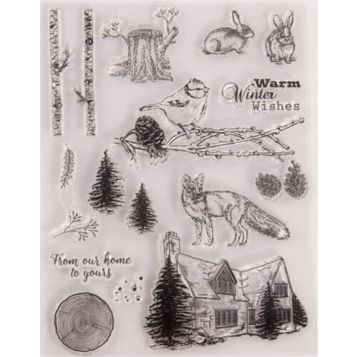 Winter Animals Transparent Clear Silicone Stamp Seal DIY Scrapbook Rubber Stamping Coloring Embossing Diary Decoration Reusable