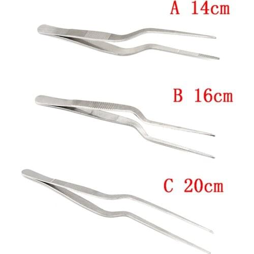 1pc Tweezers Atraumatic Forceps Angled Clamp Surgical Instruments Stainless Steel Tweezers Tool 14cm/16cm/20cm