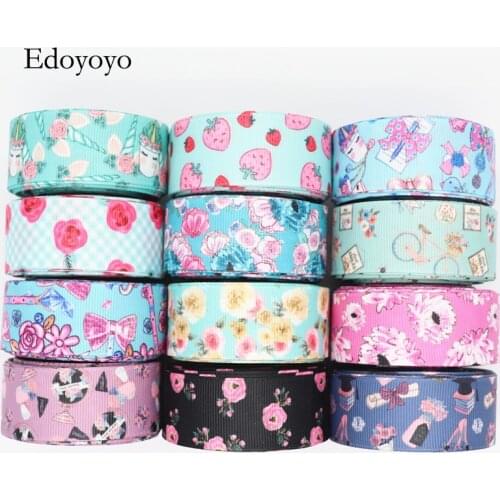 10 Yards 1'' 25MM Flowers /Fields And Gardens Printed Grosgrain Ribbons For Hair Bows DIY Handmade Materials Y2020051504
