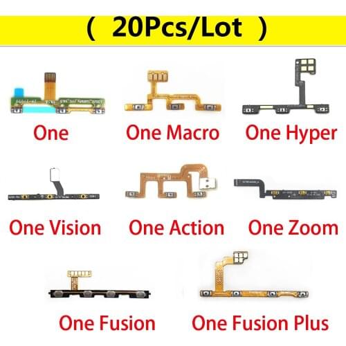 20pcs/Lot, Power On Off Volume Side Button Key Flex Cable For Moto One Macro Hyper Vision Action Fusion Plus G30 G 5G Power