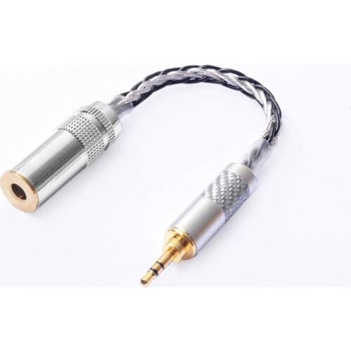 OKCSC 3.5mm Male Turn to 4.4mm Balanced Female 4 pole Adapter Stereo OCC for Hifi Audiophiles Earphone for SONY NW-WM1Z/NW-WM1A