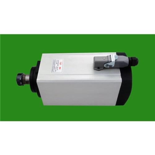 6HP 4.5KW 18000RPM ER25 Square Woodworking AC Spindle motor 5 bearings 102*122 380VAC 8.5A 300HZ air cooling CNC Router