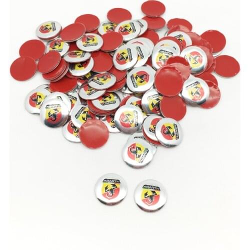 Car styling 5pcs 14mm Car Key Stickers logo Emblems Badge symbol For Fiat Viaggio Abarth Punto 124 125 500 Car Accessories