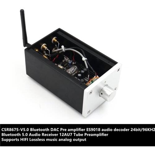 CSR8675-V5.0 DAC ES9018 24bit/96KHZ Bluetooth 5.0 Audio Receiver 12AU7 Tube Pre amplifier HIFI Lossless music analog output