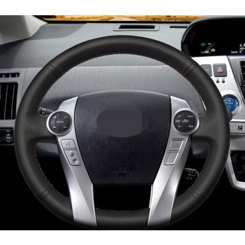 DIY Hige Soft Faux Leather Car Steering Wheel Cover for Toyota Prius 30(XW30) 2009-2015 Aqua 2014 Prius C(US) V(US) 2012-2017