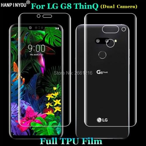 For LG G8 ThinQ Dual Camera 6.1" 2 Pcs = Front + Back Slim Full Cover Soft TPU Film Explosion-proof Screen Protector (Not Glass)