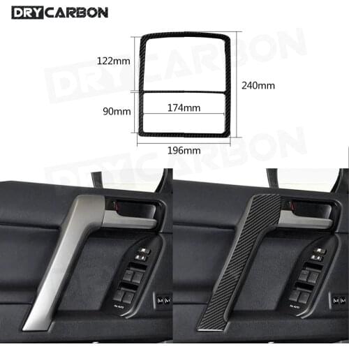 For Toyota Land Cruiser Prado 2010-2018 Carbon Fiber Door Interior Handle Trim Cover Stickers Car Accessories