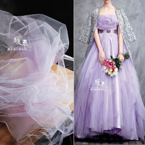 Hexagon Mesh Tulle Fabric Light Violet DIY Patchwork Veil Party Decor Gown Sewing Fluffy Skirt Wedding Dress Designer Fabric