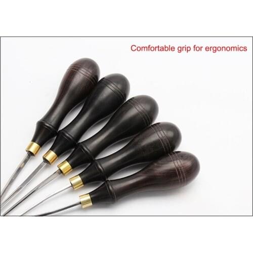 DIY Leathercraft Edge Beveler Wood Handle Edge Cutting Skiving Beveling Leather Craft Tools XHC88