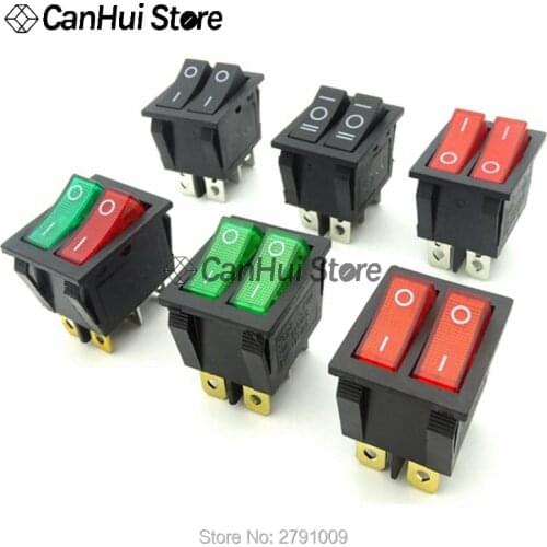 1PCS KCD9 4PIN 6PIN 16A 250V 20A 125V Double Light Switch Rocker ON-OFF KCD6 Boat Power Switch Electric Heater Double Ship Type