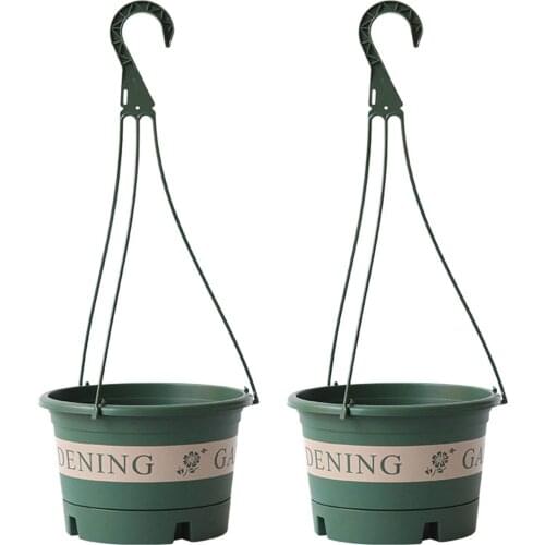 Round Plastic Hanging Basket Flower Pot 16x10cm Garden Plant Chain Planters Decoration Decoracion Hogar Pot everyone