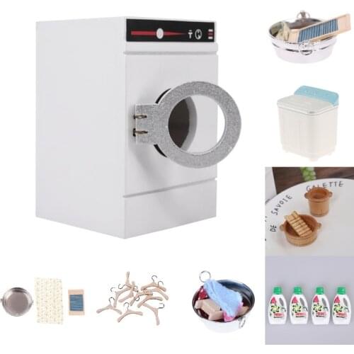 Hot!Dollhouse Miniature Furniture Home Appliance Laundry Washing Machine Laundry Washboard Model For Dollhouse Decoration