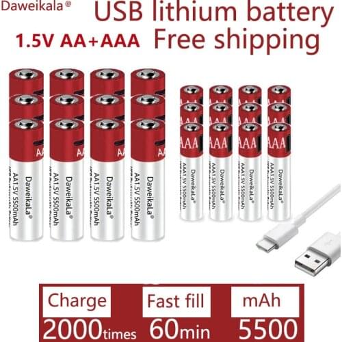 Daweikala 2021 New Tag 3800 MAH rechargeable battery AA 1.5 V. Rechargeable New Alcalinas drummey +1pcs 4-cell battery charger