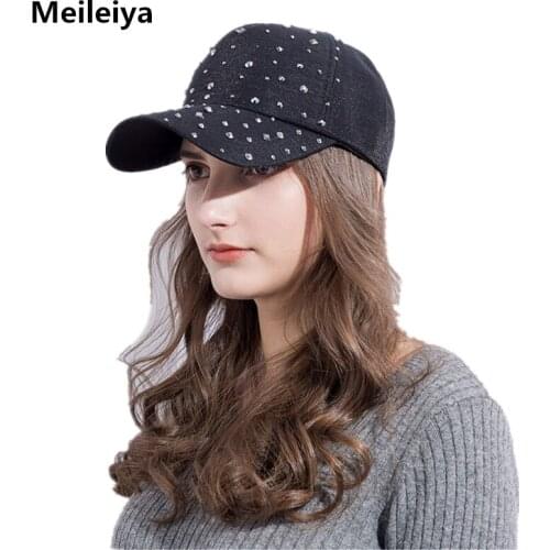 Fashion Women Rhinestone Hats Diamond Sun Cap Swag Casquette Snap Back Gorras Solid color Summer BasebaIl Caps Dad Girl Bones