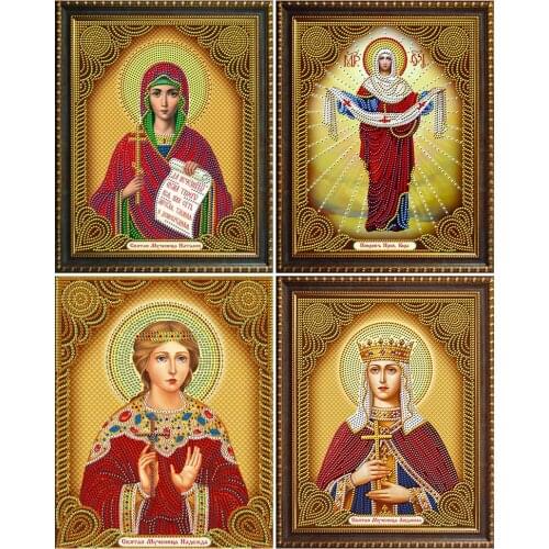 Mosaic 5D DIY Diamond Painting Religion Icon Diamond Embroidery Classic Style Round Rhinestone Painting Home Decor QE
