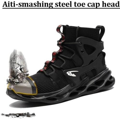 Indestructible Shoes Men Safety Work Shoes with Steel Toe Cap Puncture-Proof Boots Lightweight Breathable Sneakers Dropshipping