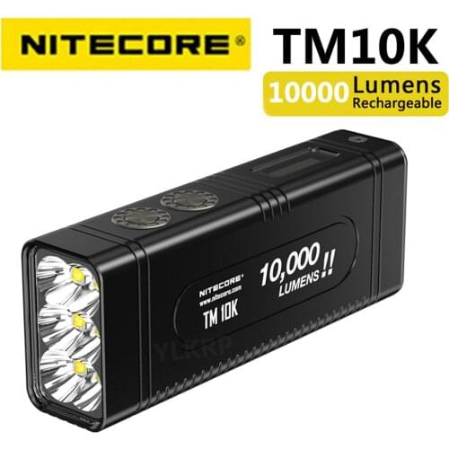 NITECORE TM10K Tiny Monster Rechargeable Flashlight 6 CREE XHP35 HD max 10,000 lumen LED screen throw 288 meter built in battery