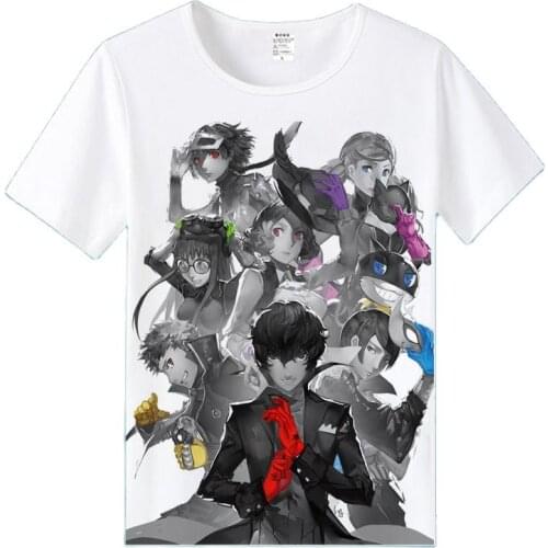 High-Q Unisex Anime Cos Persona5 P5 Akira Kurusu Morgana Casual Daily Short Sleeve T-Shirt Tee T Shirt