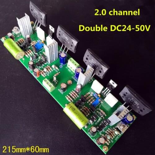 Double DC24-50V 125W+125W HIFI 2SA1216 2SC2922 power tube + MJE243 / MJE253 MPSA56 MPSA06 Two channel fever amplifier board