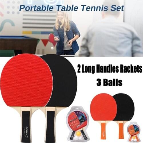 2pcs/lot Table Tennis Racket Indoor Sports Professional Ping Pong Paddle Racket Set with 3 Balls