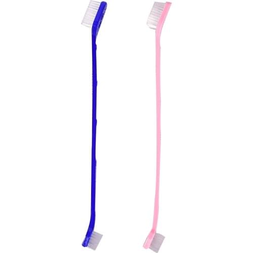 Super Soft Pet Dog Brush Bad Breath Tartar Teeth Tool Dog dual-end toothbrush pet oral dental 2 sided brush helps reduce plaque