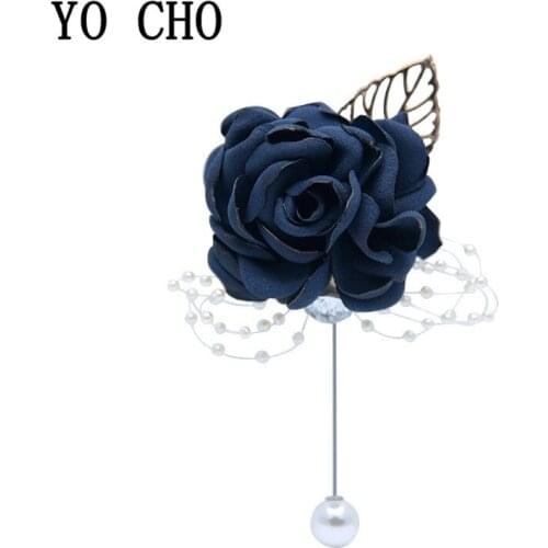 Wedding Brooch for Bridesmaids Fabric Flowers Wrist Corsage Bracelets Wedding Groom Boutonniere Pins Man Mariage Accessories