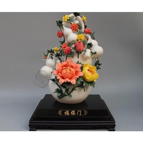 High grade porcelain carving Fulinmen gourd high-end accessories Home decoration luxury Ceramic sculpture art creative home Car