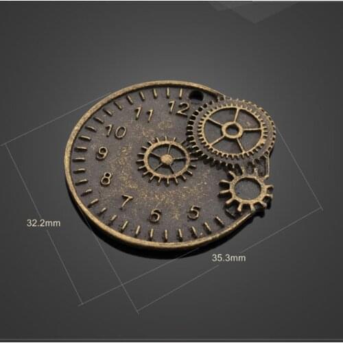 High quality 20 PCS/Lot 32.2mm*35.3mm bronze mechanical watches vintage charms