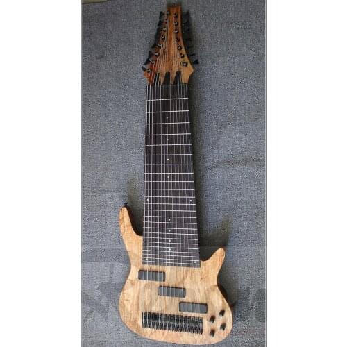 Weifang Rebon 15 String Neck through body electric Bass Guitar with Spalted Maple
