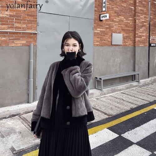 Real Mink Fur Coat Female Jacket Witner Clothes Women Natural Fur Jacket Woman Mink Coats Manteau Femme Hiver 2020 SK28 KJ5473