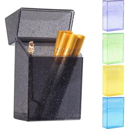 Ultra Thin Glitter Smoke Cigarette Case Storage Box for Holding 20 Sticks Package Tobacco Container Christmas Gift K0AB